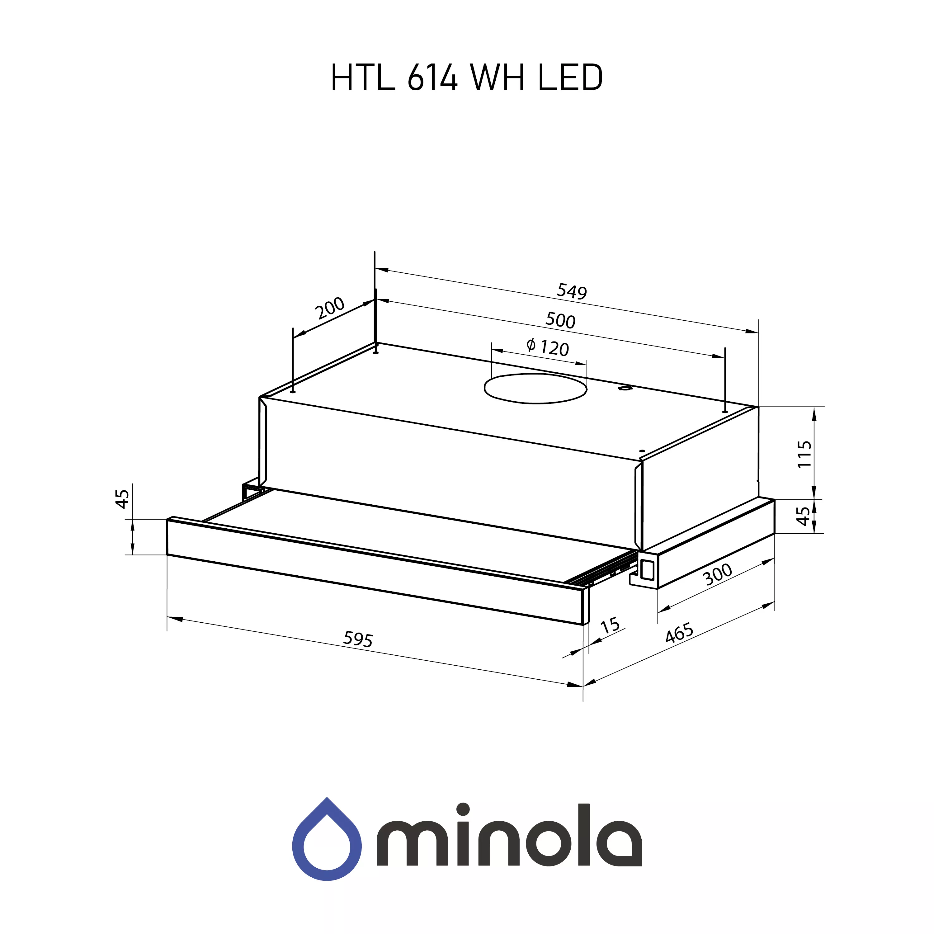 ➤Купить телескопическую вытяжку Minola HTL 614 WH LED в Киеве